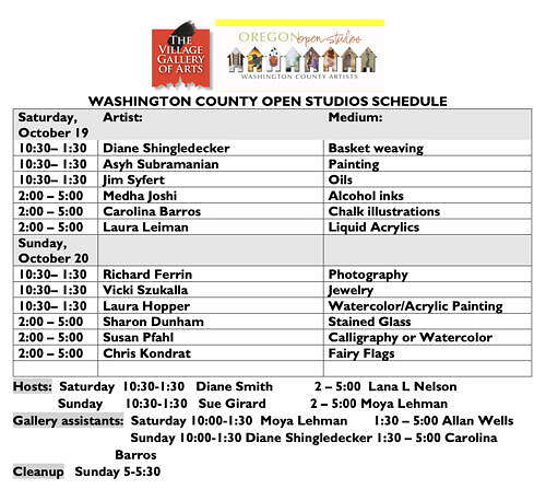 Visit VGA for Washington Co Open Studios – Oct 19 and 20